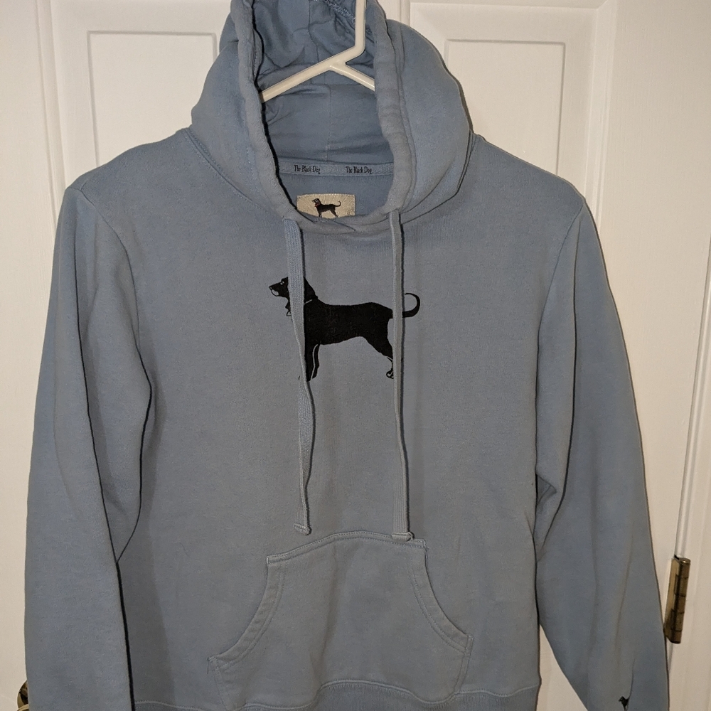 Black Dog light blue hoodie sweatshirt extra small
